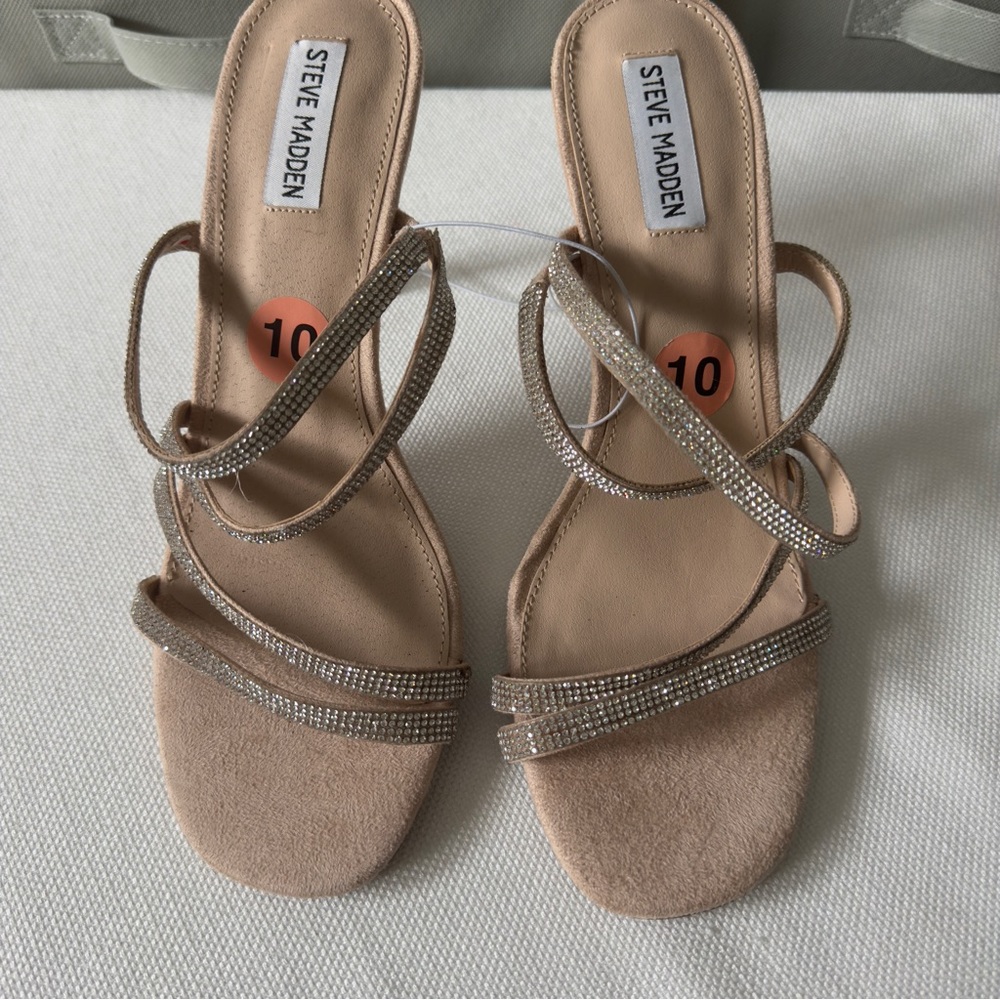Steve Madden NWT Frankee Rhinestone Stiletto Heels 10 - Picture 6 of 13